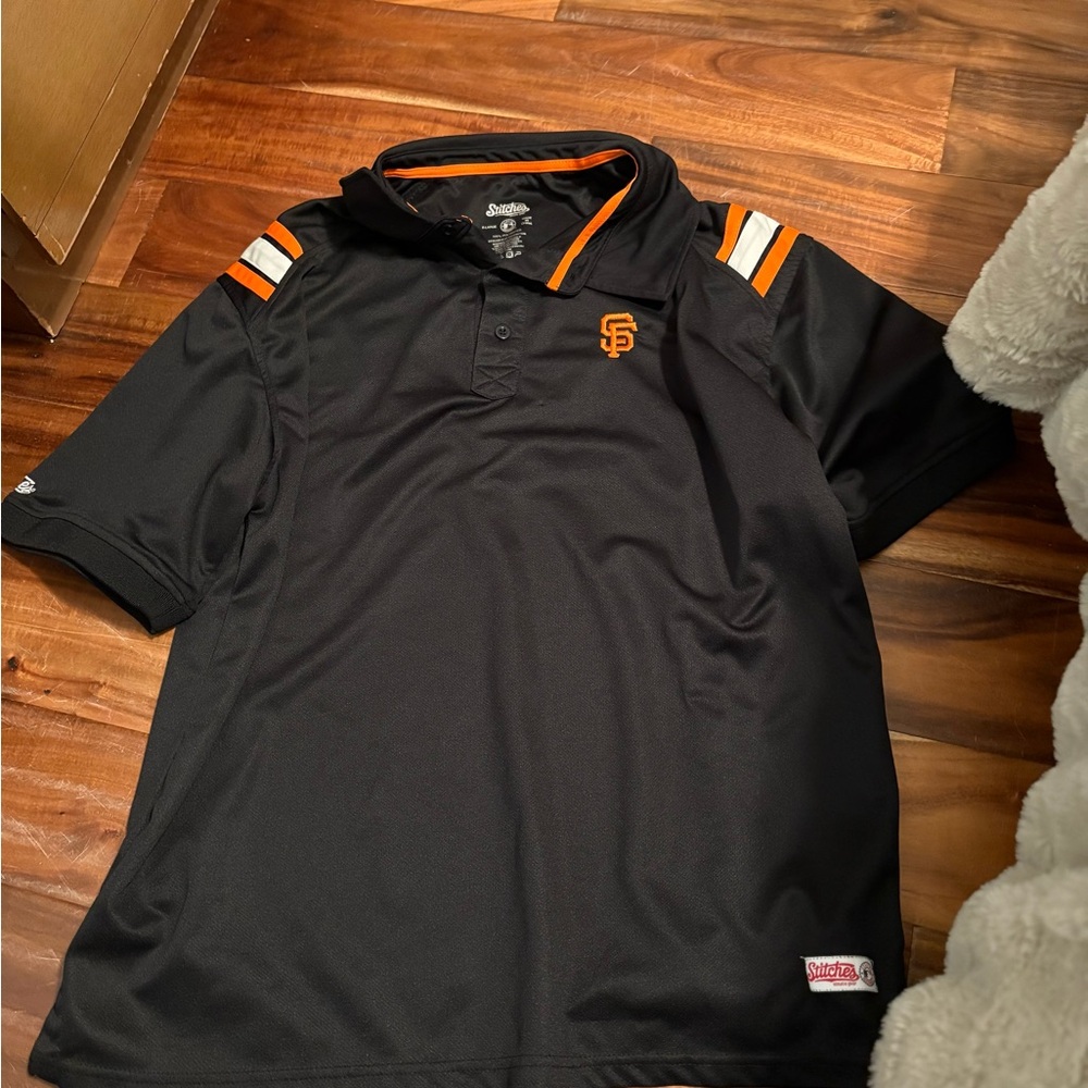 Men’s stitches‎ San Francisco giants Black and Orange Polo Shirt size xl (55)
